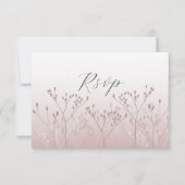 Carte de réponse de mariage botanique or rose mode (Devant)