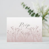 Carte de réponse de mariage botanique or rose mode (Debout devant)