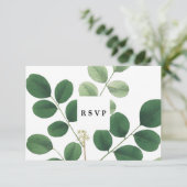 carte de réponse de mariage botanique pour une dou (Debout devant)