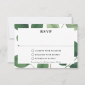 carte de réponse de mariage botanique pour une dou (Dos)