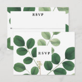 carte de réponse de mariage botanique pour une dou (Devant / Derrière)