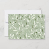 Carte de réponse de mariage botanique vert sauge é (Dos)