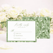 Carte de réponse de mariage botanique vert sauge é