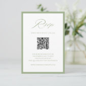 Carte de réponse de mariage botanique vert sauge é (Debout devant)