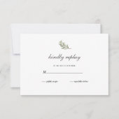 Carte de réponse de mariage Branche d'olivier | Él (Devant)