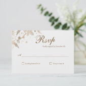 Carte de réponse de mariage Branches d'hiver (Debout devant)