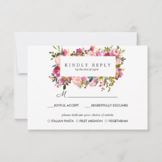 Carte de réponse de mariage Brilliant Bloom avec o