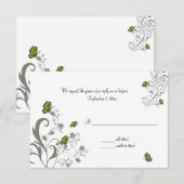 Carte de réponse de mariage Butterfly Scroll (Devant / Derrière)