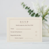 Carte de réponse de mariage Cadre Doré | Mariage a (Debout devant)