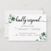 Carte de réponse de mariage Calligraphie de verdur (Devant)