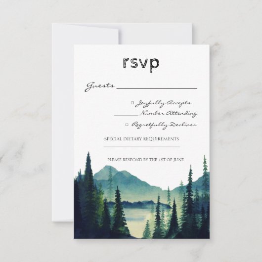 Carte de réponse de mariage camping (Devant)