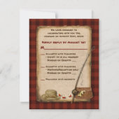 Carte de réponse de mariage Camping Luxe Pêche (Dos)