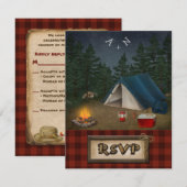 Carte de réponse de mariage Camping Luxe Pêche (Devant / Derrière)