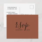 Carte de réponse de mariage | Carte postale à l'éc (Devant / Derrière)