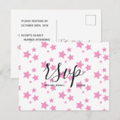 Carte de réponse de mariage | Carte postale à moti (Devant / Derrière)