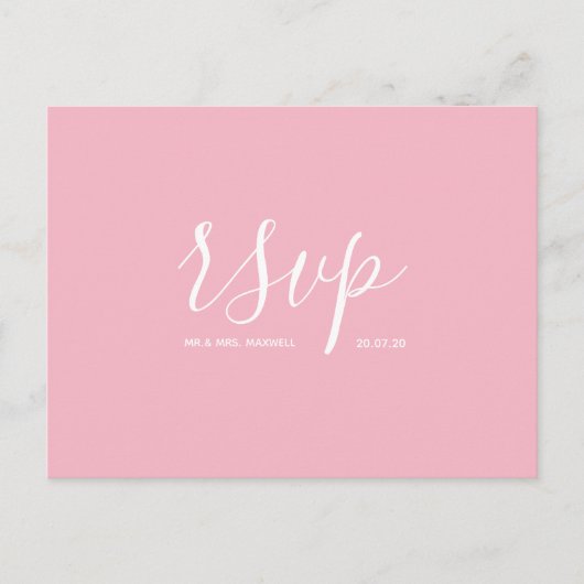 Carte de réponse de mariage | Carte postale à scri (Devant)