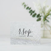Carte de réponse de mariage | Carte postale à scri (Debout devant)