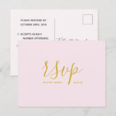 Carte de réponse de mariage | Carte postale à scri (Devant / Derrière)