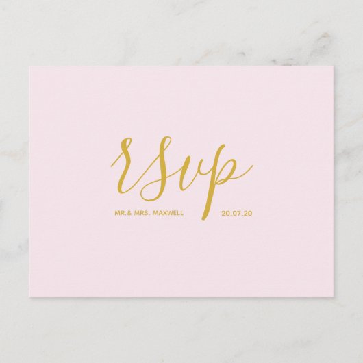 Carte de réponse de mariage | Carte postale à scri (Devant)