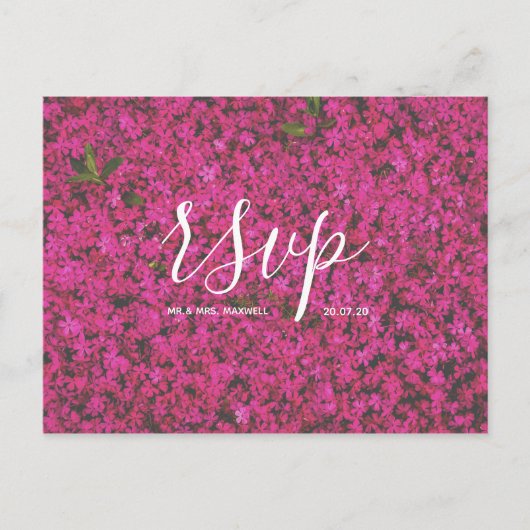 Carte de réponse de mariage | Carte postale de fle (Devant)