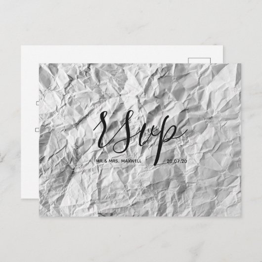 Carte de réponse de mariage | Carte postale en pap (Devant / Derrière)