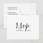Carte de réponse de mariage | Carte postale simple (Devant / Derrière)