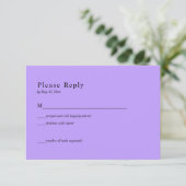 Carte de réponse de mariage céleste noir et violet (Debout devant)