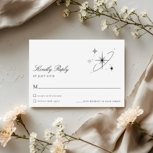 Carte de réponse de mariage céleste nuit étoilée m