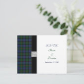 Carte de réponse de mariage celtique tartan Baird (Debout devant)