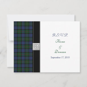 Carte de réponse de mariage celtique tartan Baird