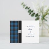 Carte de réponse de mariage celtique tartan de cha (Debout devant)