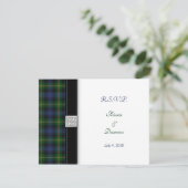 Carte de réponse de mariage celtique tartan Gordon (Debout devant)