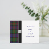 Carte de réponse de mariage celtique tartan MacDon (Debout devant)