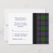 Carte de réponse de mariage celtique tartan MacDon (Dos)