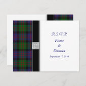 Carte de réponse de mariage celtique tartan MacDon (Devant / Derrière)