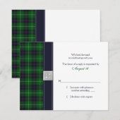 Carte de réponse de mariage celtique tartan person (Devant / Derrière)