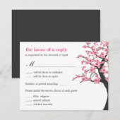 Carte de réponse de mariage Cerisiers en Fleur (Devant / Derrière)
