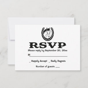 Carte de réponse de mariage cheval Western RSVP fe