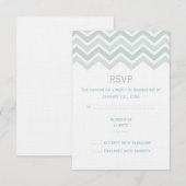 Carte de réponse de mariage Chevron bleu et vert (Devant / Derrière)