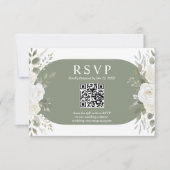 Carte de réponse de mariage chic avec code QR Ivoi (Devant)