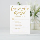 Carte de réponse de mariage chic avec lettrage à l (Debout devant)