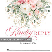 Carte de réponse de mariage chic bohème rose flora
