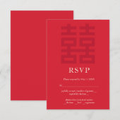 Carte de réponse de mariage chinois Double Luck (Devant / Derrière)
