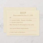 Carte de réponse de mariage Choix de l'invité Crèm (Devant / Derrière)