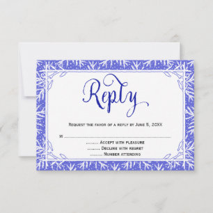 Carte de réponse de mariage chrétien aux flocons d