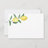 Carte de réponse de mariage - Citron jaune (Dos)