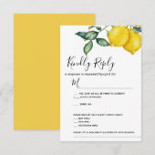 Carte de réponse de mariage citrons et verdure (Devant / Derrière)