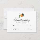 Carte de réponse de mariage Citrus | Orange Médite (Devant)