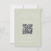 Carte de réponse de mariage classique rayée vert s (Devant)