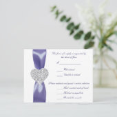 Carte de réponse de mariage Cœur de diamant bleu p (Debout devant)